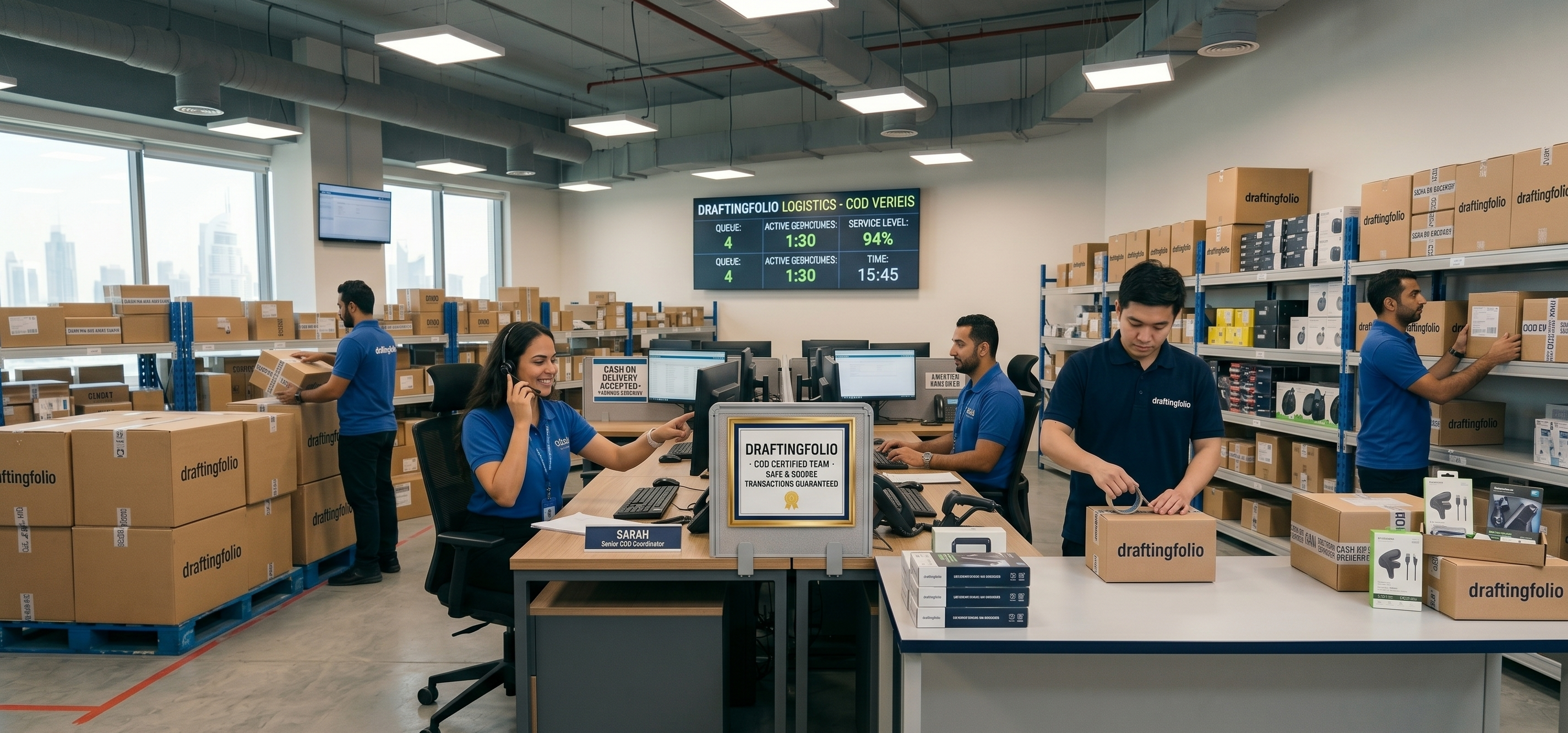 Zespół homevort w pracy: call center i logistyka za pobraniem